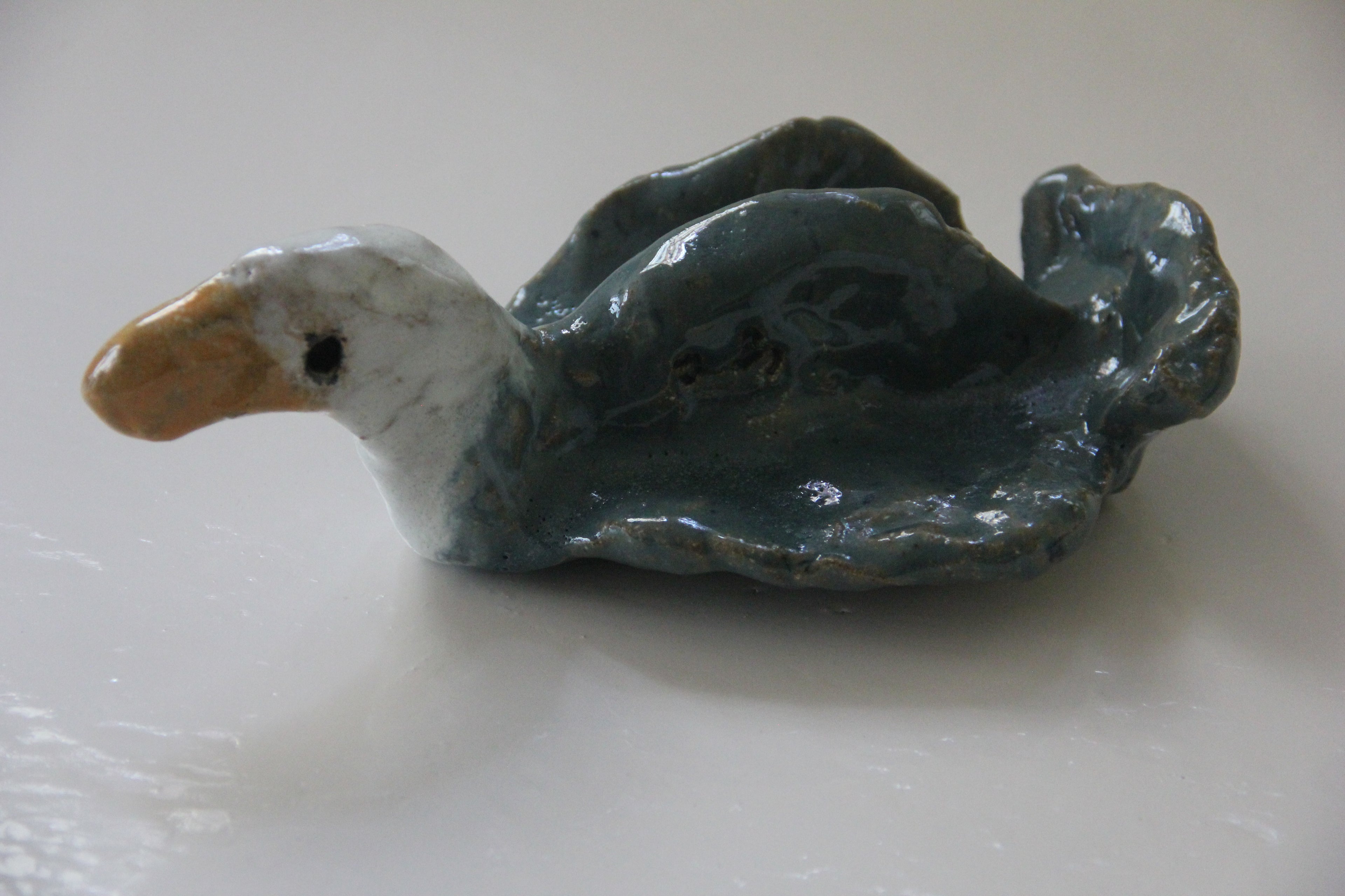 Pato azul e branco
